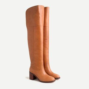 J.Crew Leather over-the-knee boots-AQ752-BURNISHED SAND-NEW
